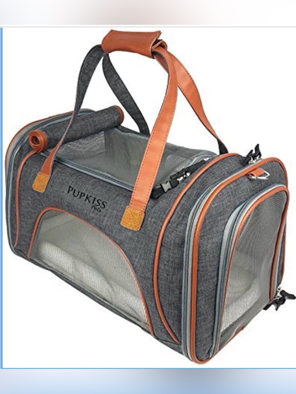 PUPKISS Pet Carrier w/ 2 Fleece Beds | Soft-Sided - Airline Approved